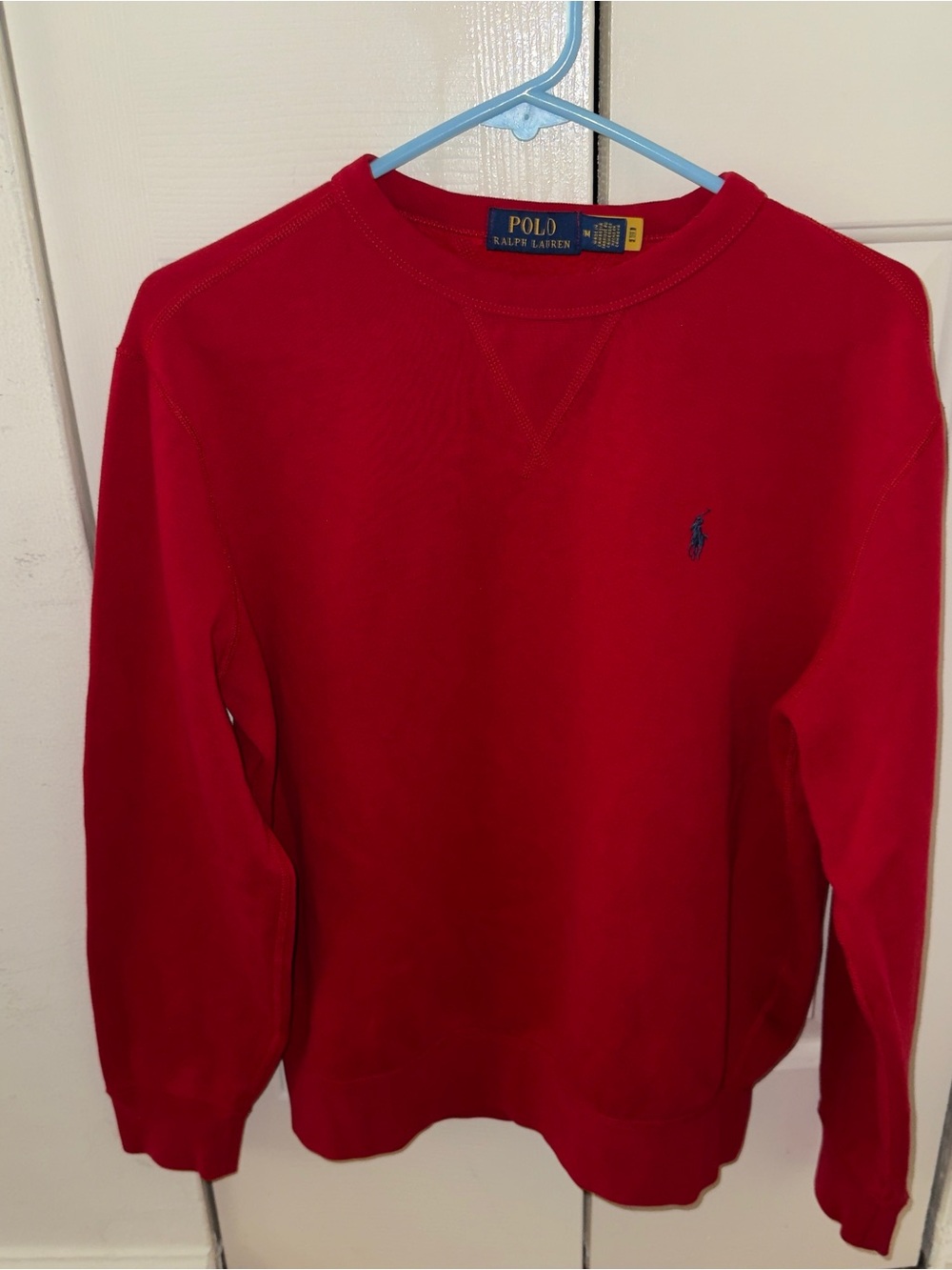 Polo by Ralph Lauren Bright Red Crewneck Sweatshirt with Navy Pony